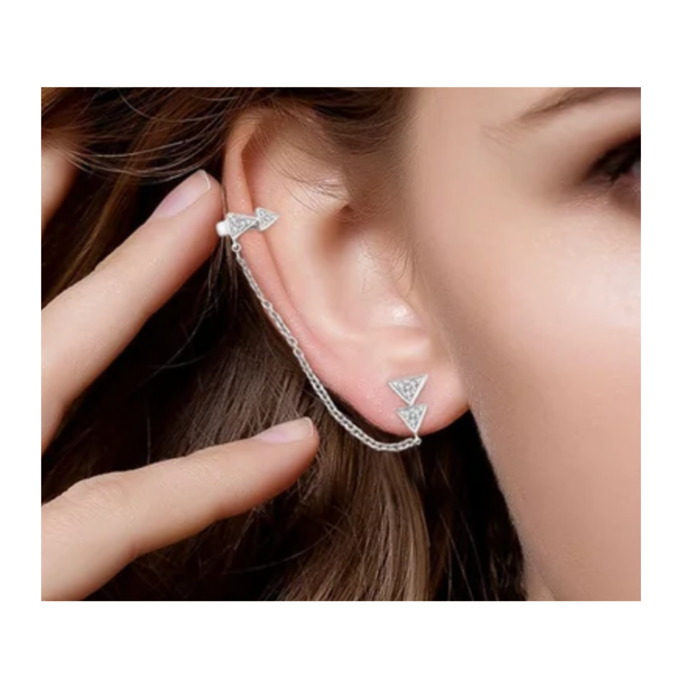 EARCUFF】耳骨夾｜Pretty Little Thing Dropping Diamond Ear Cuff 18K