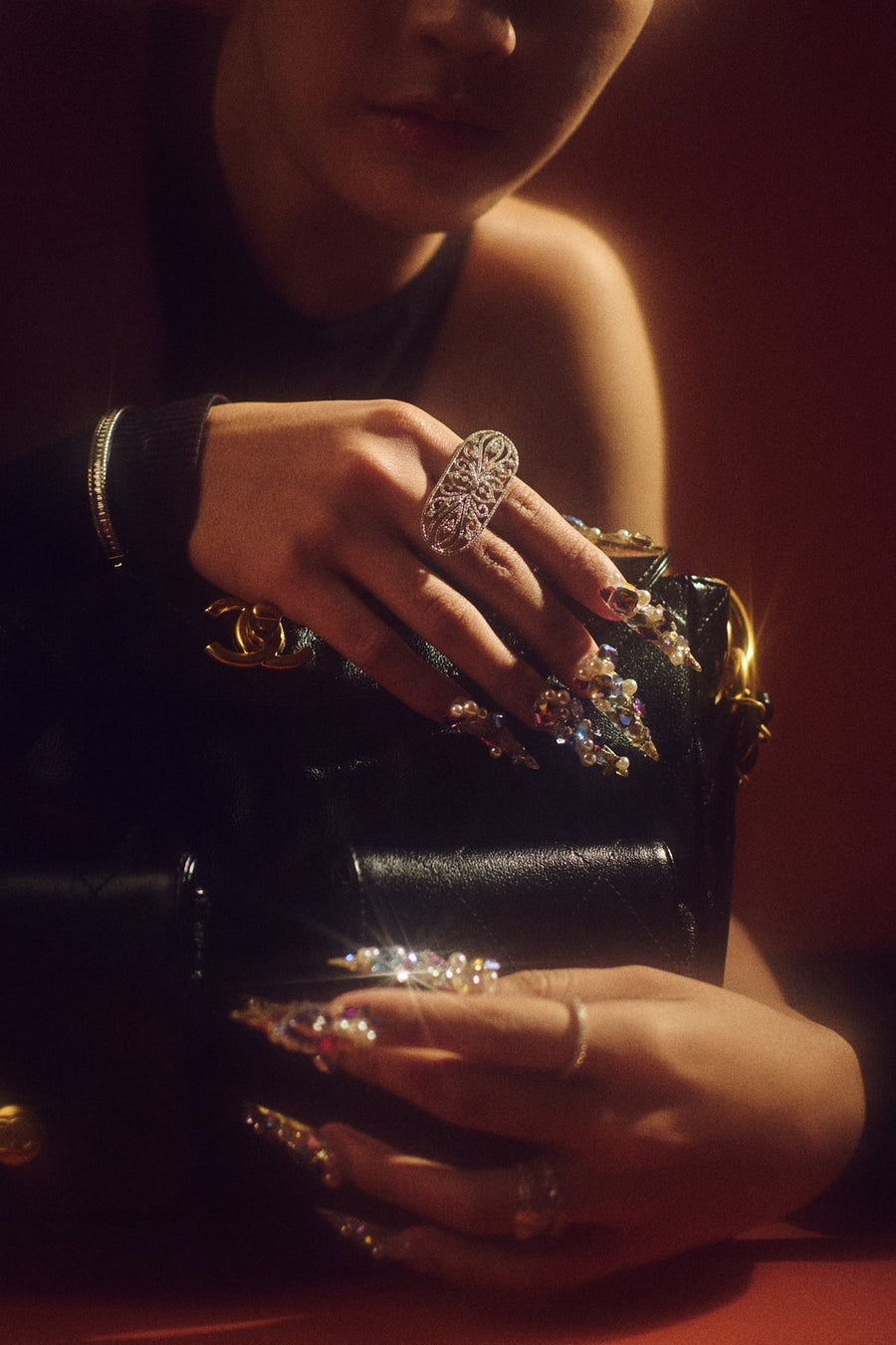 【CROSS FINGER RING】Diamond Ring 18K Gold