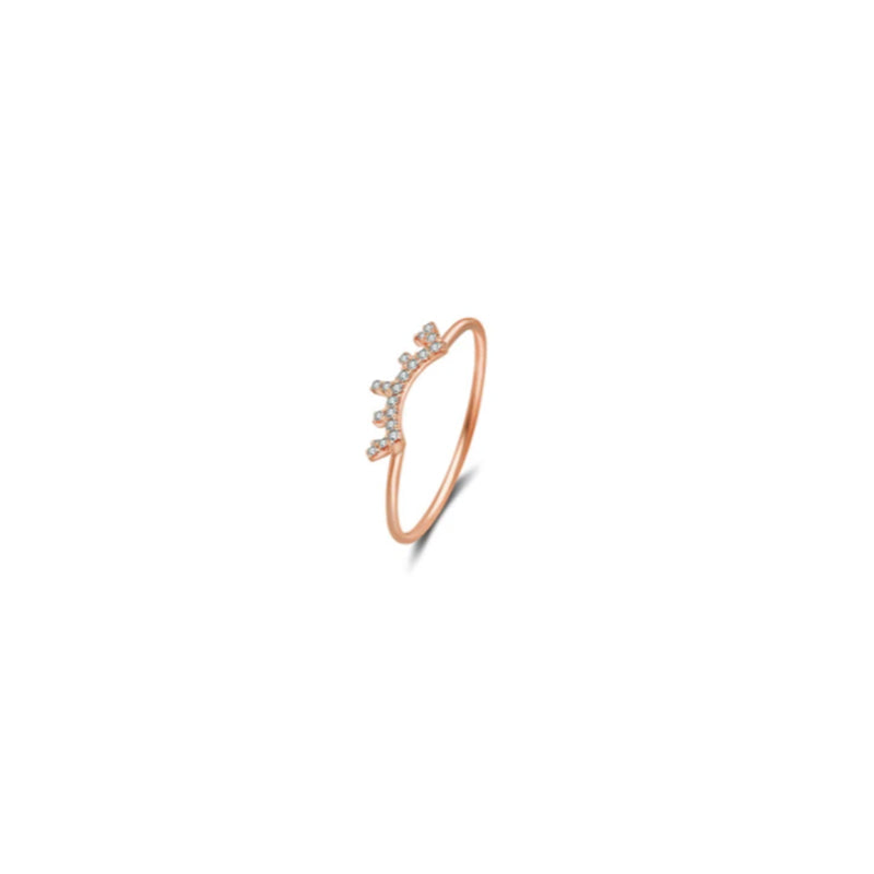 【LOVELY EYE LASHES】Winky Lashes Diamond Ring 18K Gold