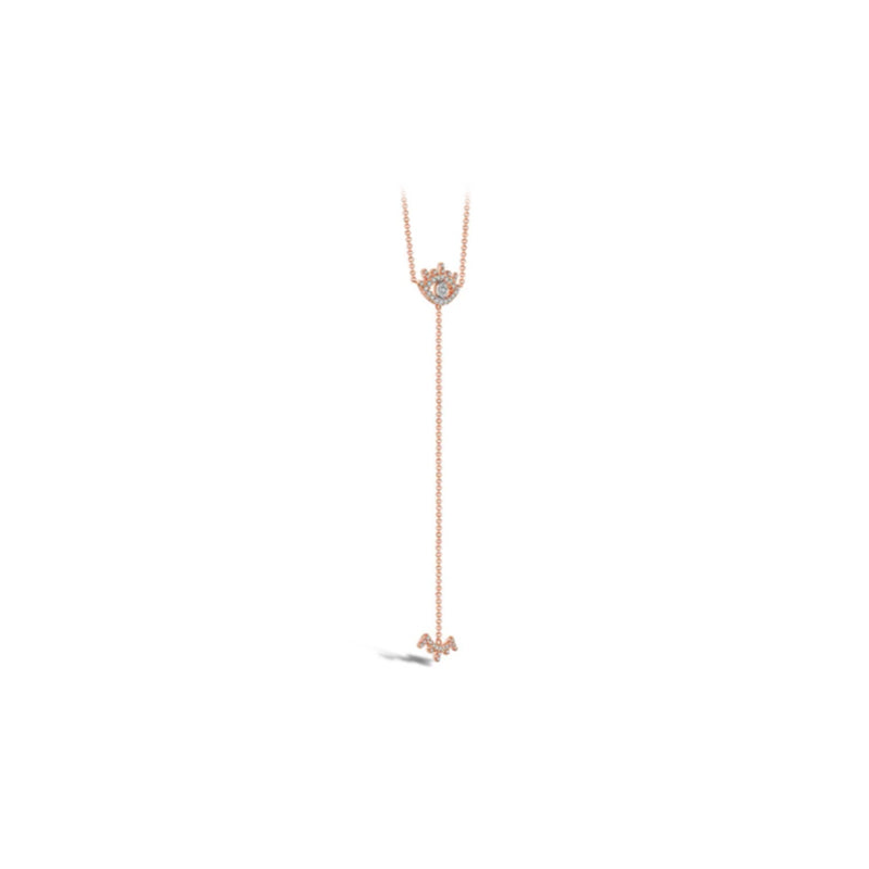 【LOVELY EYE LASHES】Dangle Diamond Necklace 18K Gold