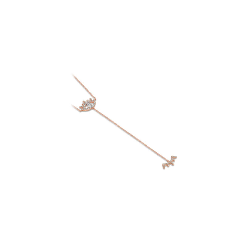 【LOVELY EYE LASHES】Dangle Diamond Necklace 18K Gold