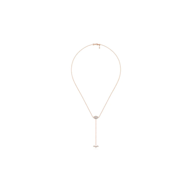 【LOVELY EYE LASHES】Dangle Diamond Necklace 18K Gold