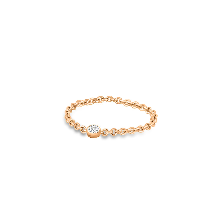 【TO ME, FROM ME】Diamond Chain Ring 18K Gold April Birthstone
