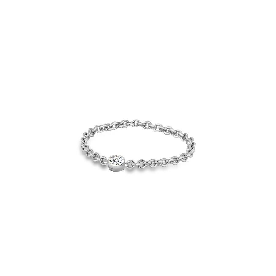 【TO ME, FROM ME】Diamond Chain Ring 18K Gold April Birthstone