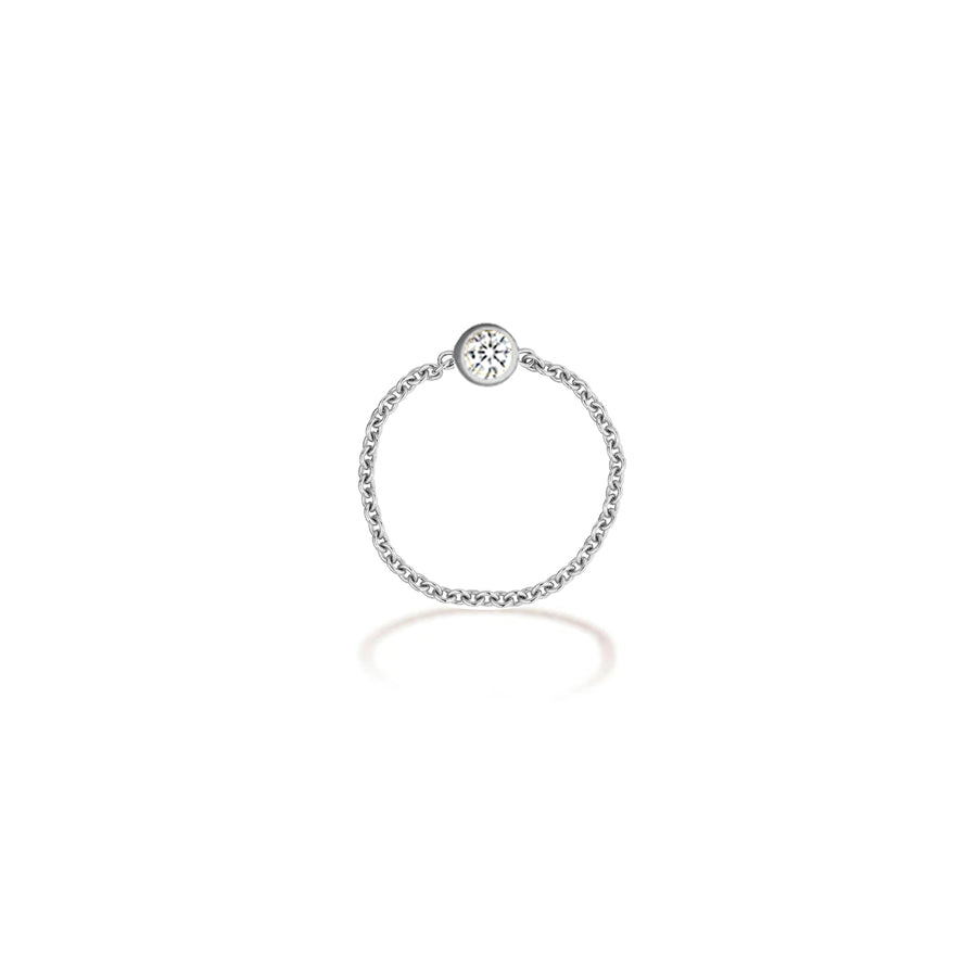 【TO ME, FROM ME】Diamond Chain Ring 18K Gold April Birthstone