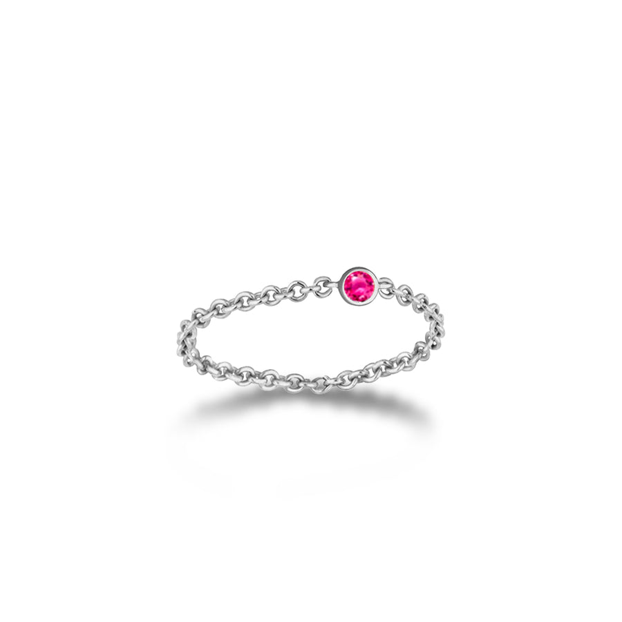 【TO ME, FROM ME】Tourmaline Chain Ring 18K Gold Oct. Birthstone