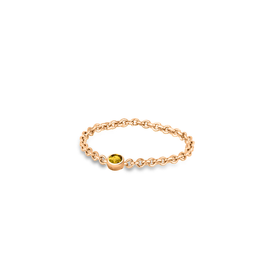 【TO ME, FROM ME】Citrine Chain Ring 18K Gold Nov. Birthstone