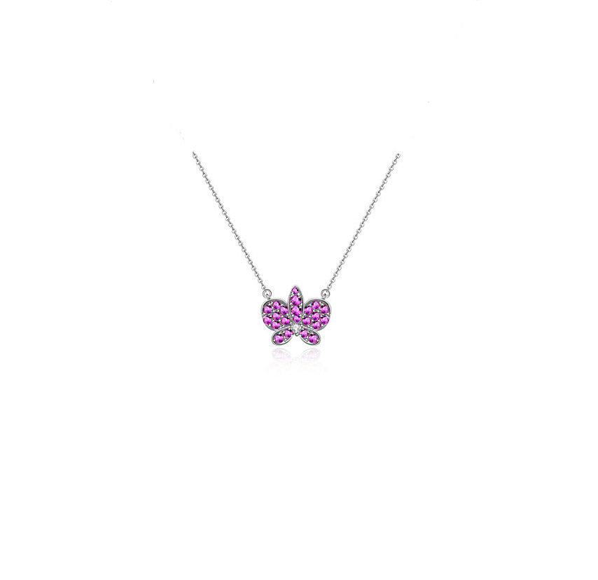 【YH GARDEN】Soft Whisper Pink Sapphire Diamond Necklace 18K Gold