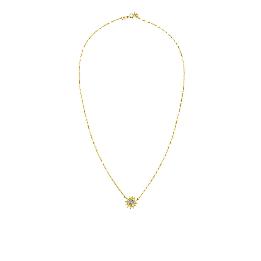 【YH GARDEN】SunFlower Diamond Necklace 18K Gold