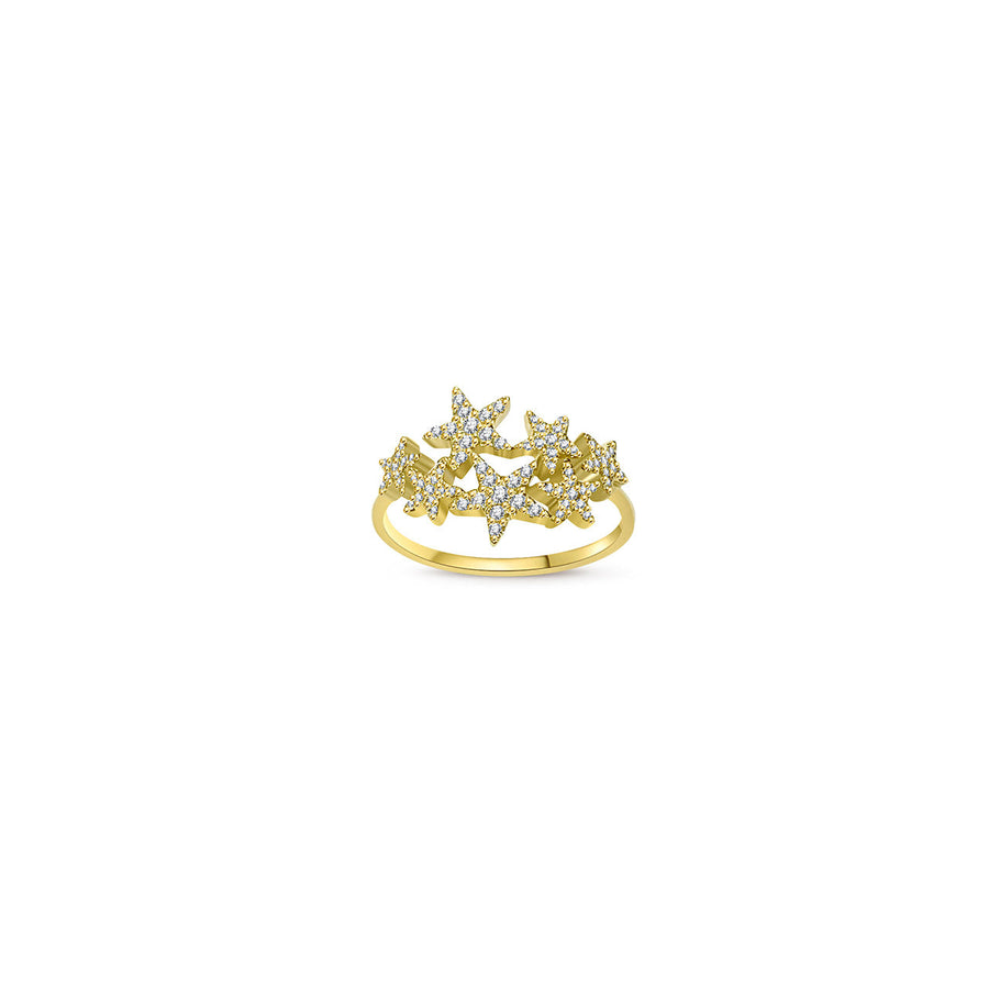 ·【NEW YORK SKYLINE 52】Starry Diamond Ring 14K Gold