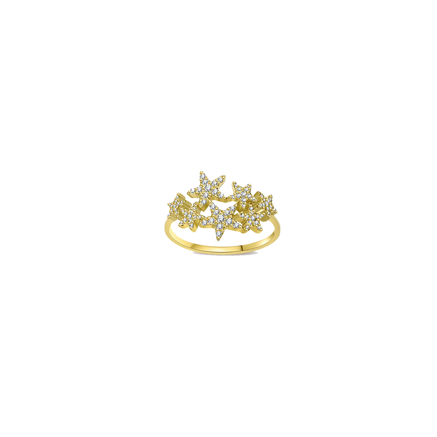 ·【NEW YORK SKYLINE 52】Starry Diamond Ring 14K Gold