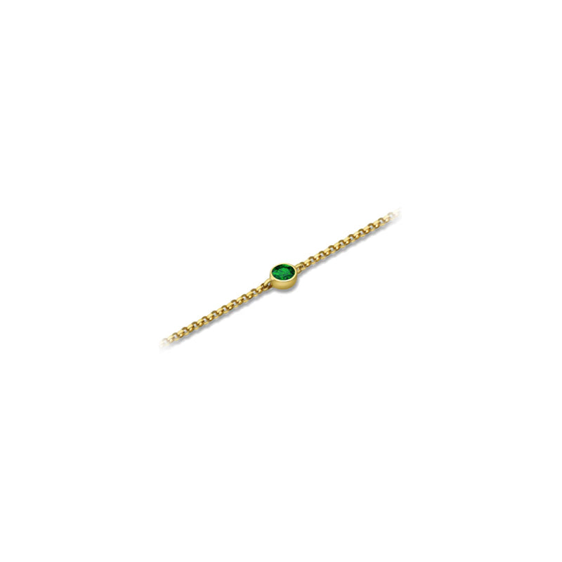 【TO ME, FROM ME】Emerald Bracelet 18K Gold May Birthstone