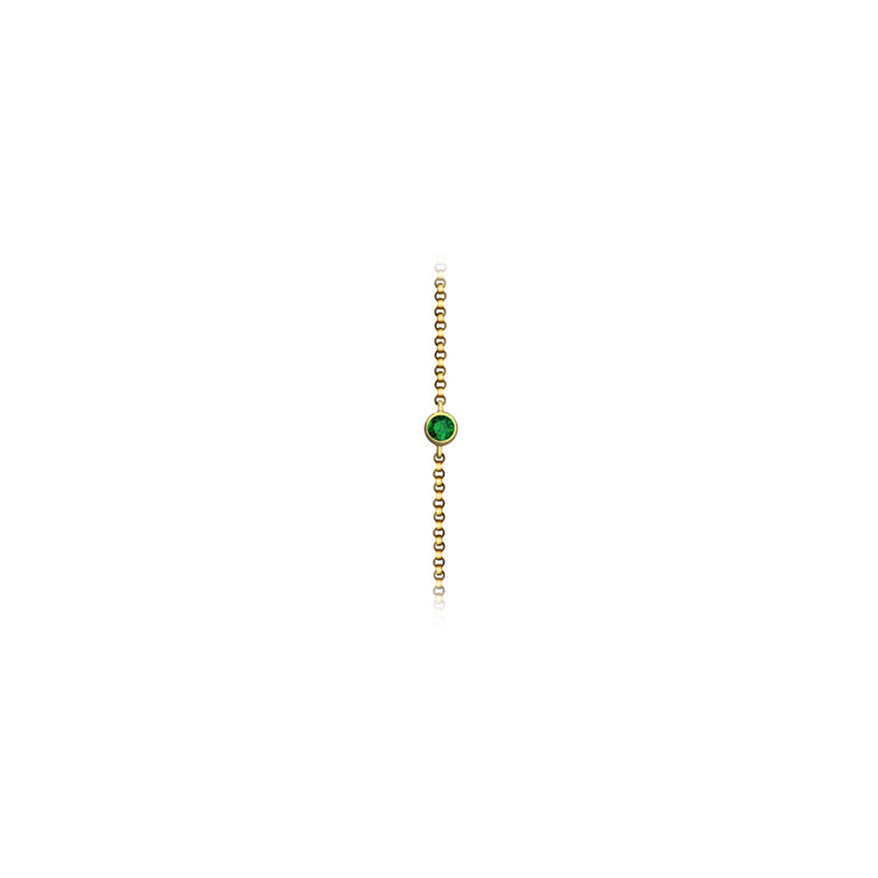 【TO ME, FROM ME】Emerald Bracelet 18K Gold May Birthstone