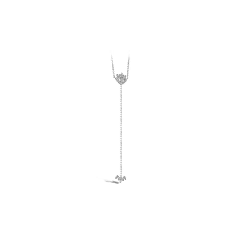 【LOVELY EYE LASHES】Dangle Diamond Necklace 18K Gold