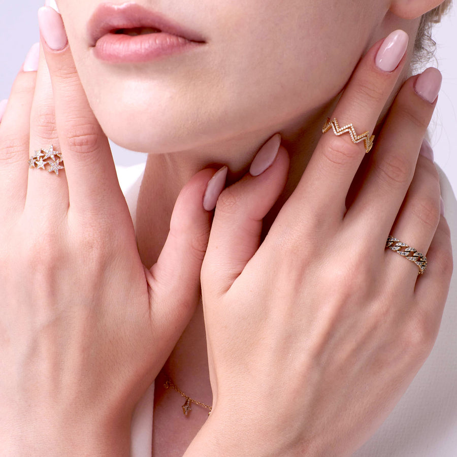 【NEW YORK SKYLINE 52】Starry Diamond Ring 18K Gold