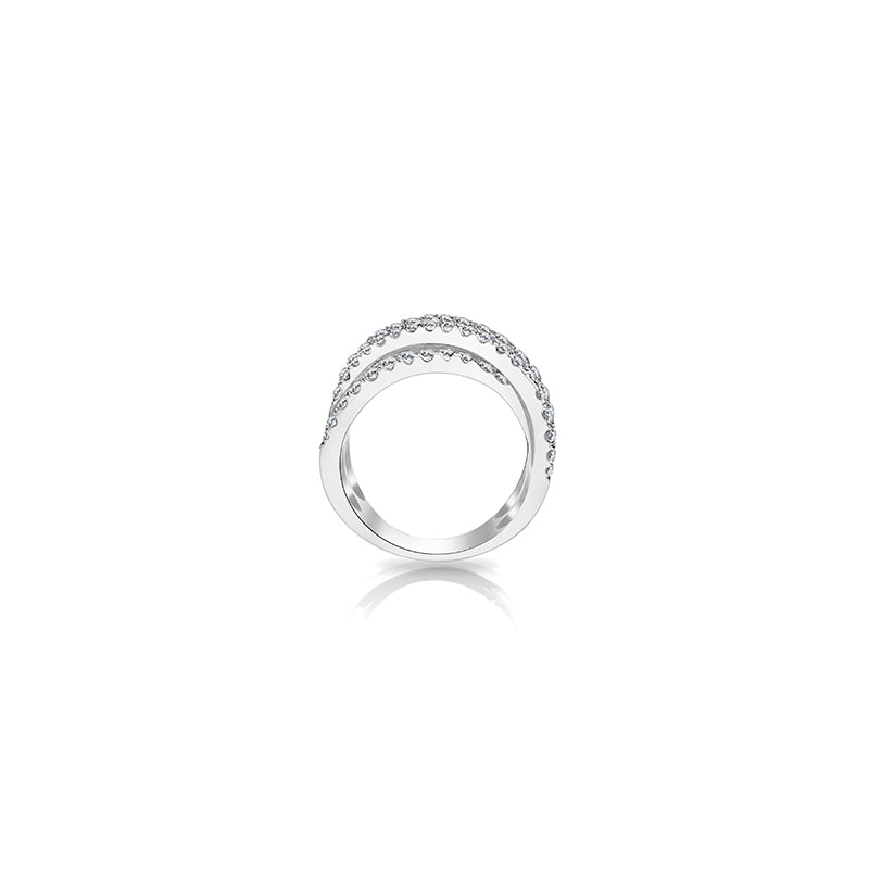 【BELOVED COUPLE】CrossLove White Diamond Ring 18K Gold